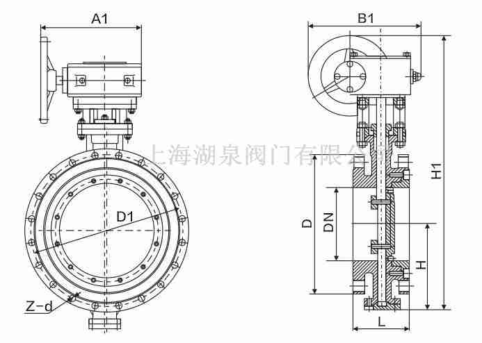 1.2米口径耐高温耐侵蚀电动蝶阀