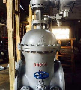 带旁通的电动闸阀z941h-16c  DN800(怎么装置