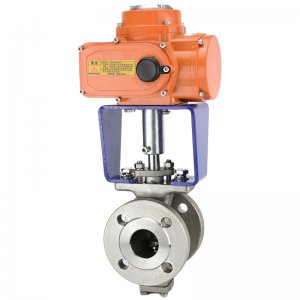 dn100铸钢电动v型调理球阀